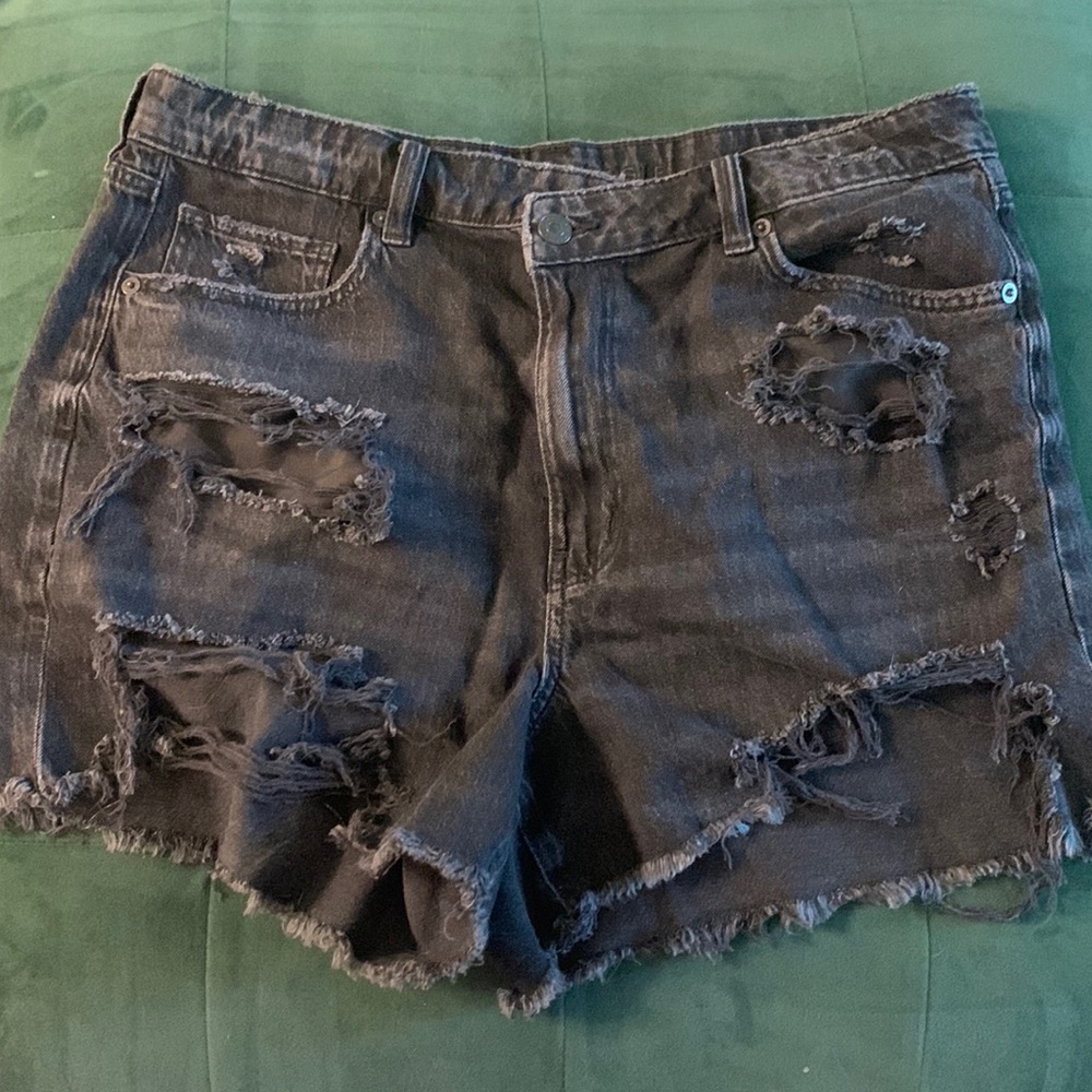 Black American Eagle shorts. With Crossover. Distressed. Worn once.